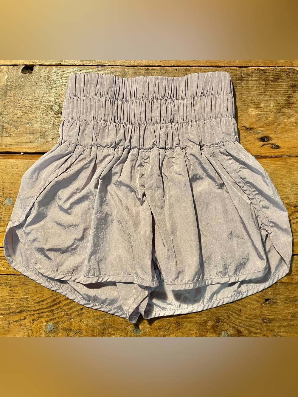 Free People Lavender Smocked Waist Athletic Shorts